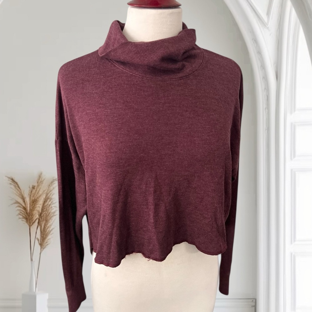 American Eagle Outfitters Burgundy Knit Top
